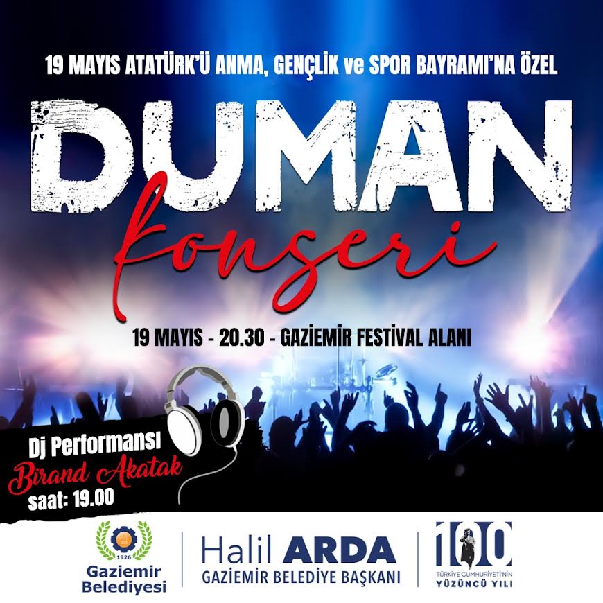 Duman, 19 Mayıs’ta Gaziemir’de sahne alacak