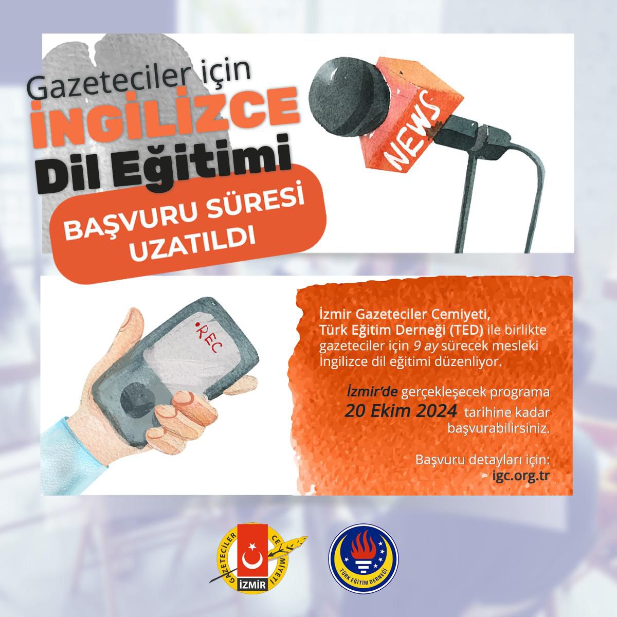 iGC'den Gazetecilere Mesleki Yabancı Dil Eğitim Başvuruları Uzatıldı