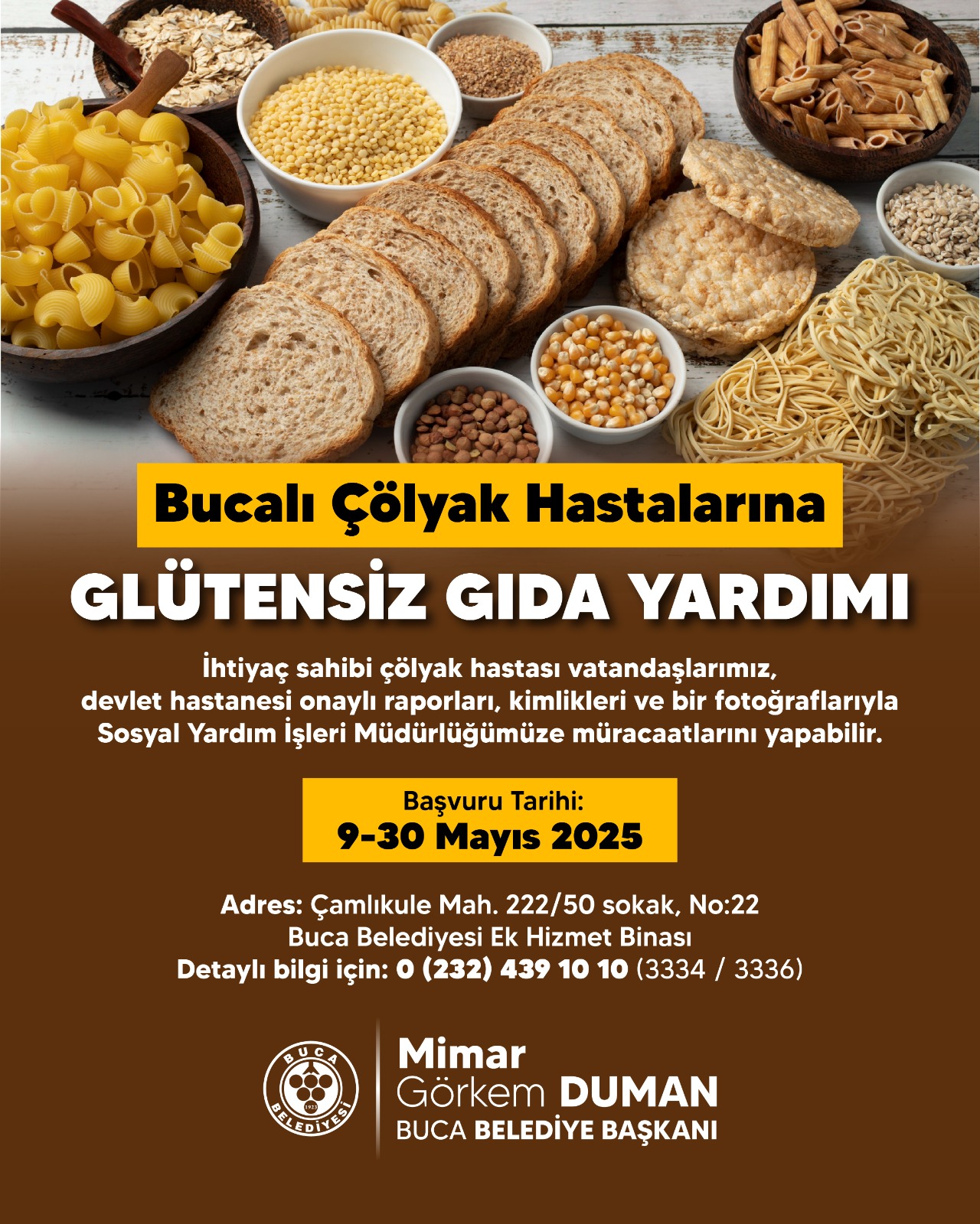 Buca Belediyesi’nden çölyak hastalarına glütensiz gıda yardımı