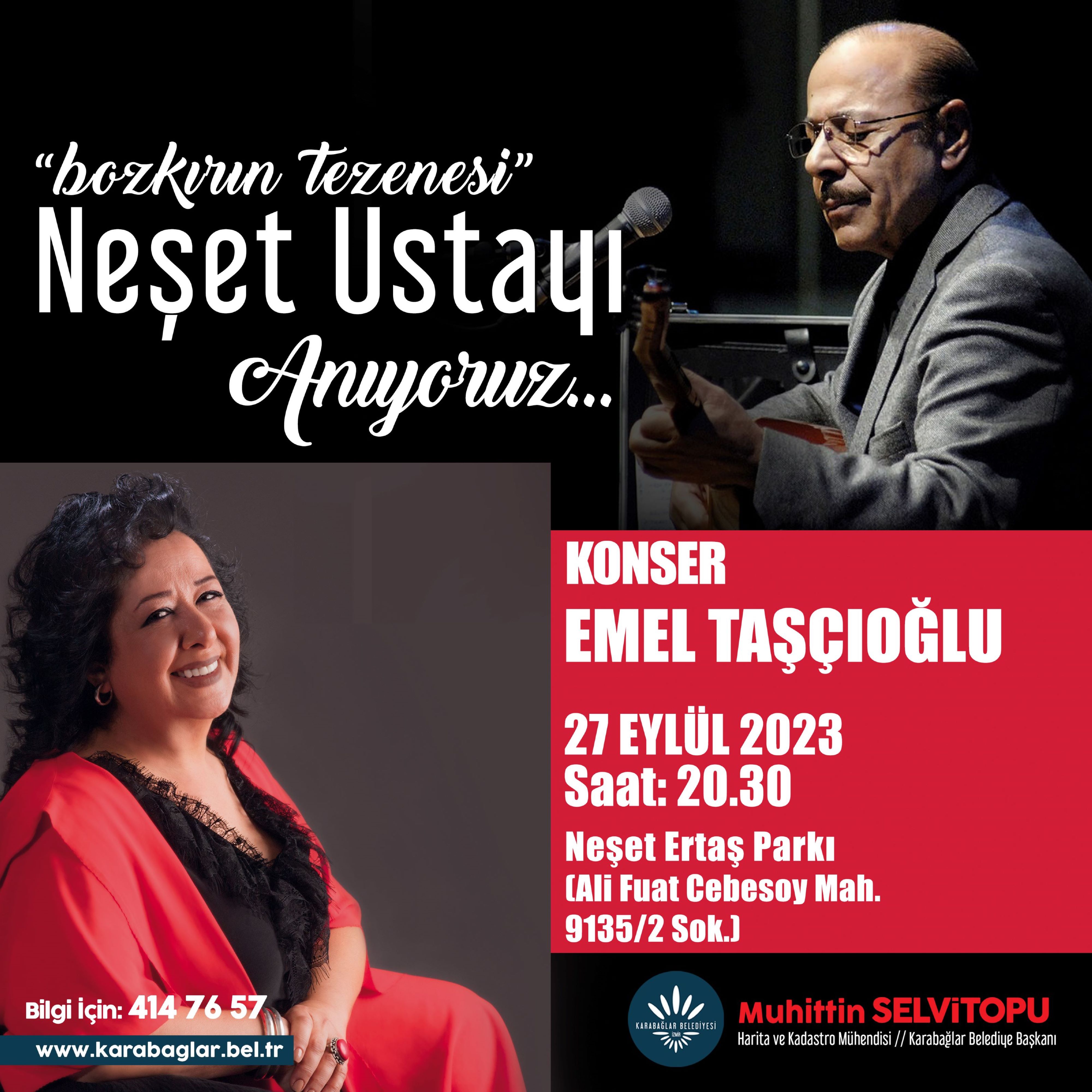 Emel Taşçıoğlu Konseri 27 Eylül Çarşamba günü “Bozkırın Tezenesi” Karabağlar’da anılacak