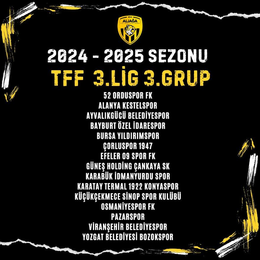 Aliağaspor FK’nın Rakipleri Belli Oldu